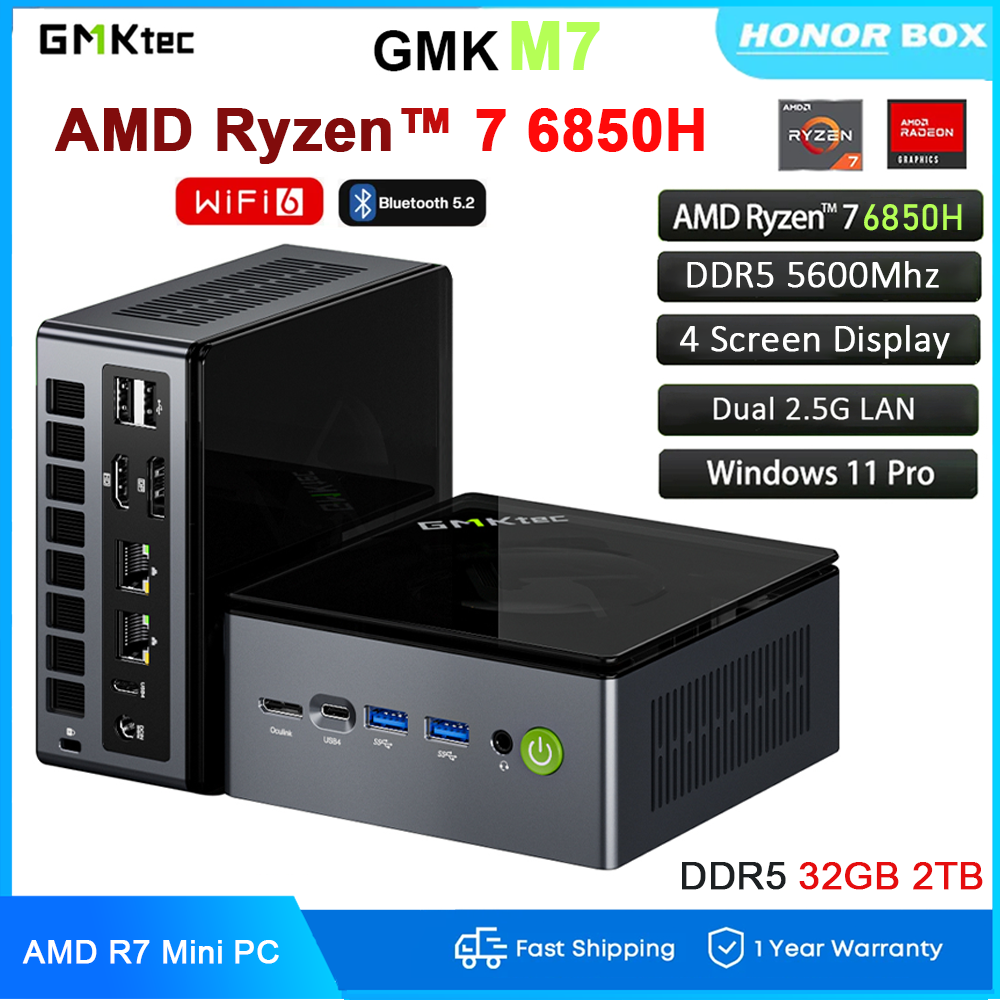 GMKtec ミニpc AMD Ryzen 7 PRO 6850H (8C/16T 最大 4.70GHz