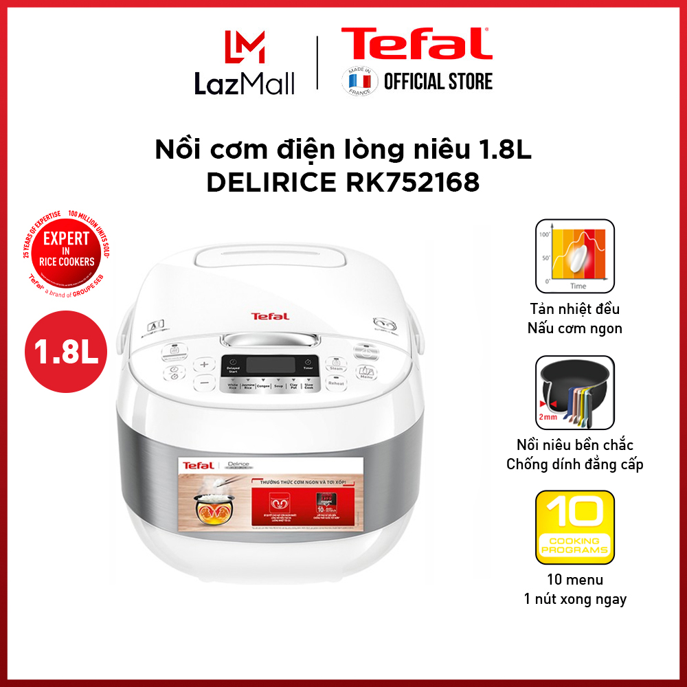 Nồi cơm điện tử Tefal - 1.8L - Thương hiệu Pháp - RK752168- Gian hàng chính hãng bảo hành 2 năm