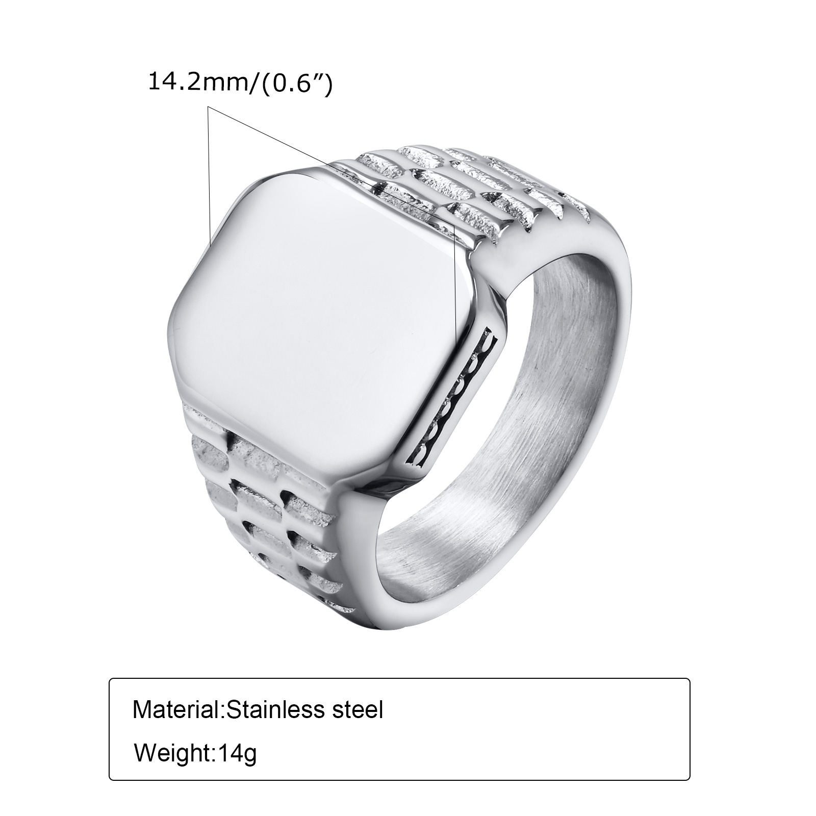 Vnox Miễn Phí Cá Nhân Khắc Tùy Chỉnh ID Tên Chữ Cái Đầu Logo Hình Ảnh Nhẫn Cho Nam Giới Chàng Trai, Thép Không Gỉ Hoàng Gia Ban Đầu Nhẫn dáng con dấu Đồ Trang Sức, Sinh Nhật Giáng Sinh Aniversary Quà Tặng Cho Anh Ta