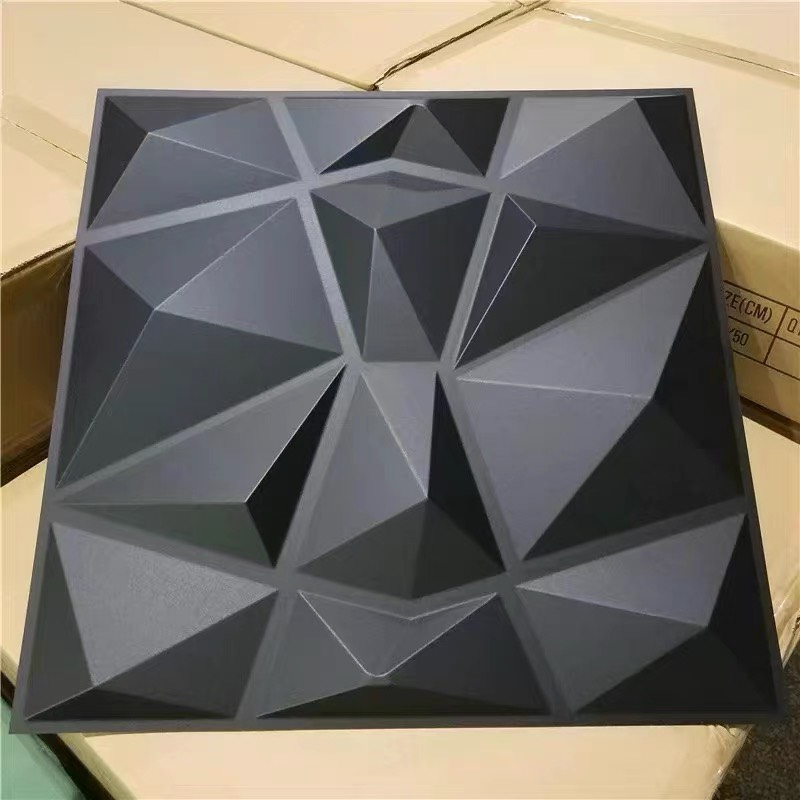 Tấm ốp tường PVC 3D KT 50x50cm Đen/Trắng