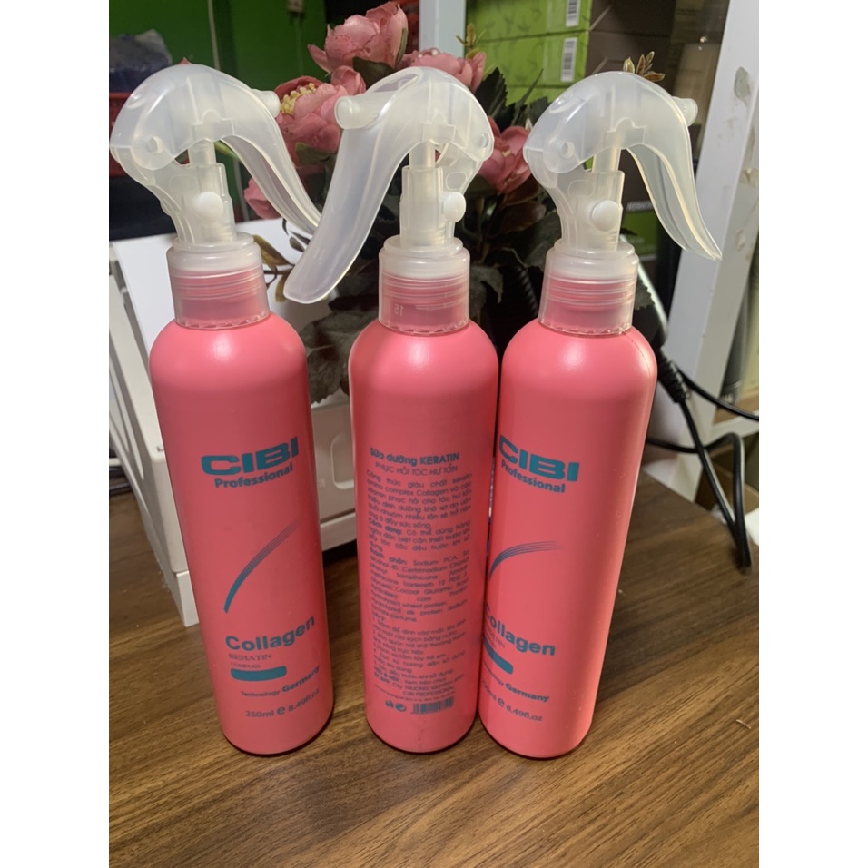 XỊT DƯỠNG TÓC KERATIN HƯƠNG NƯỚC HOA CIBI 250ML