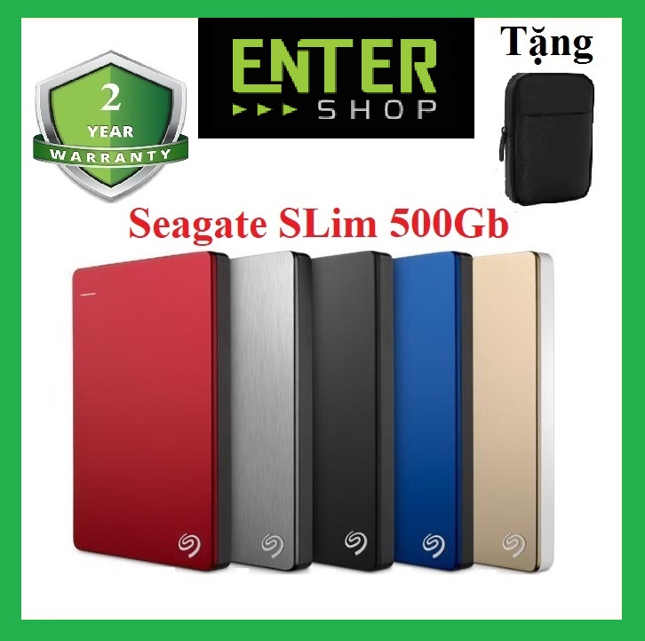 Ổ cứng di động Seagate Backup Plus Slim, Margin, SSK 500Gb 2.5inch USB 3.0 + Tặng túi bảo vệ