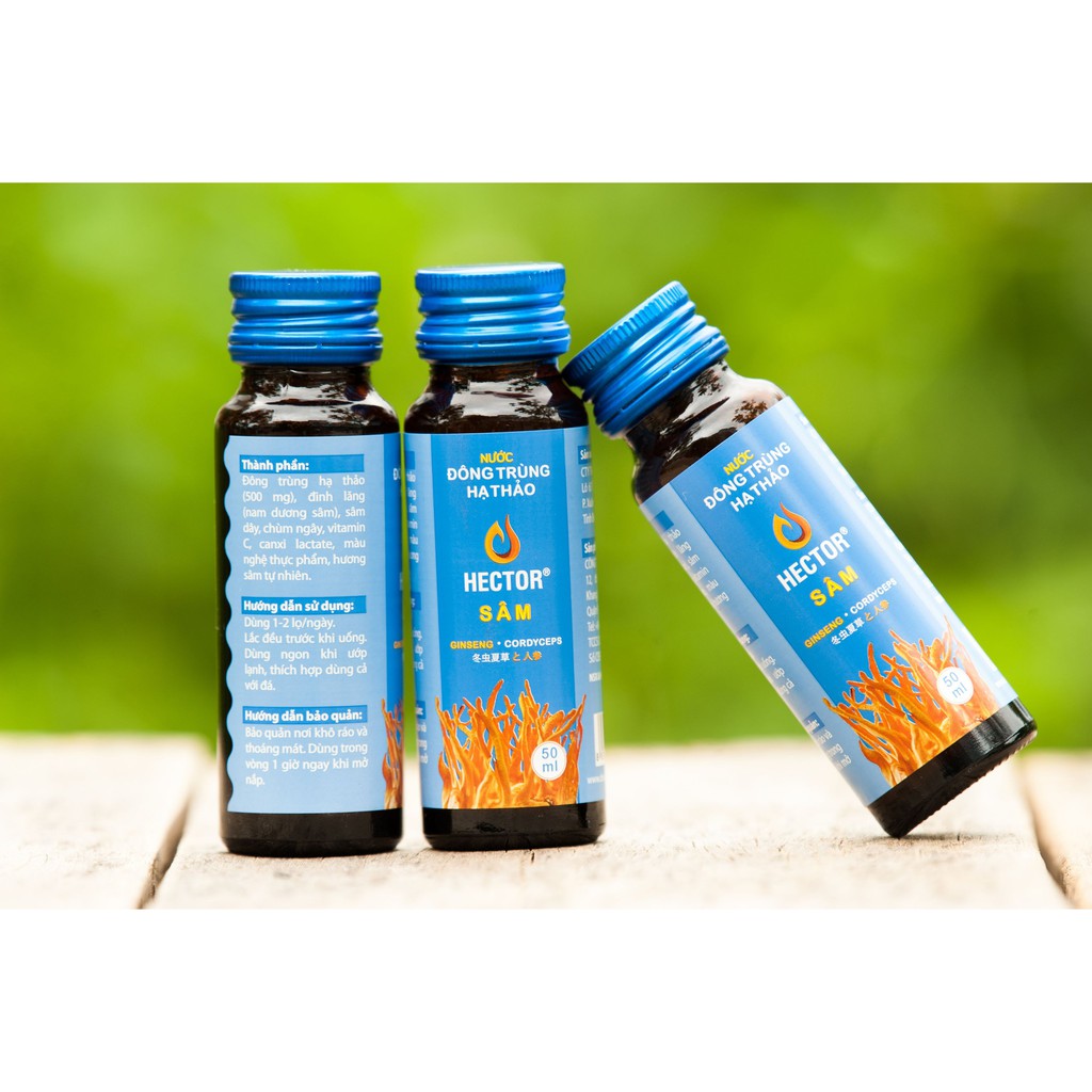 Hộp 10 Chai Hector Cordyceps Ginseng   Sâm( xanh)