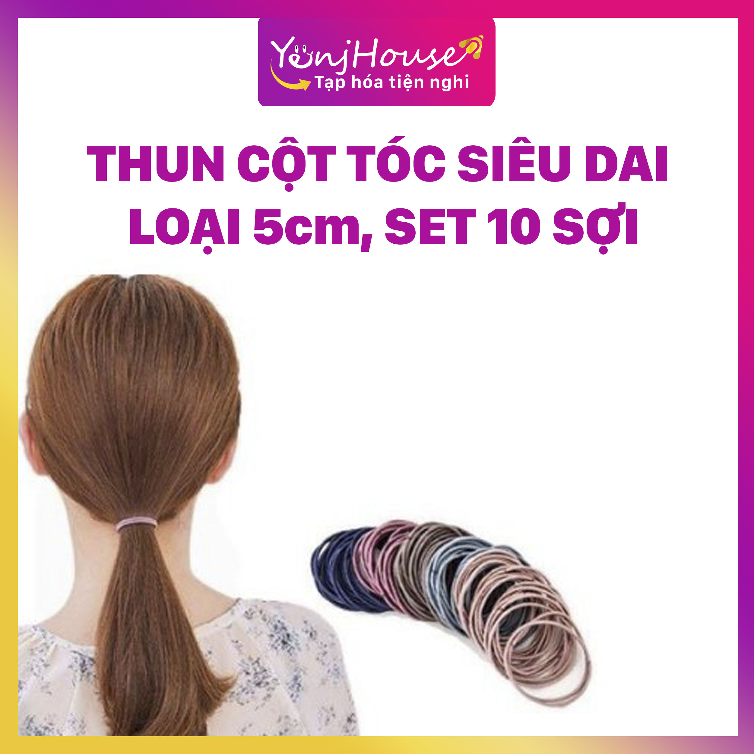 THUN CỘT TÓC CHO BÉ SÉT 10 SỢI ( LẤY MÀU NGẪU NHIÊN) - YENJHOUSE