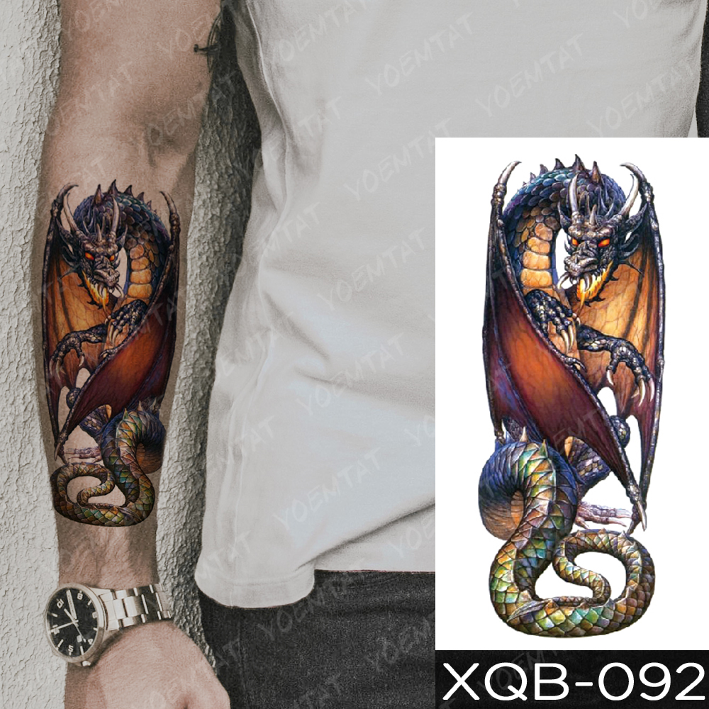 Waterproof%20Temporary%20Tattoo%20Sticker%20Ice%20Dragon%20Plum%20Blossom%20Flash%20Family%20Tree%20Fox%20Art%20Arm%20Fake%20Tatoo%20Women%20Men%20-%20Image%205