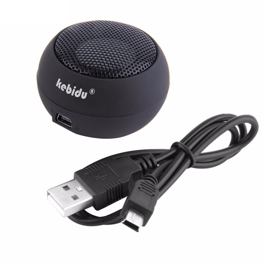 Kebidumei 3.5mm Jack Mini Speaker Music Player Stereo Hamburg Type Telescopic Plug-in Audio Portable Speakers For Smart Phones PC
