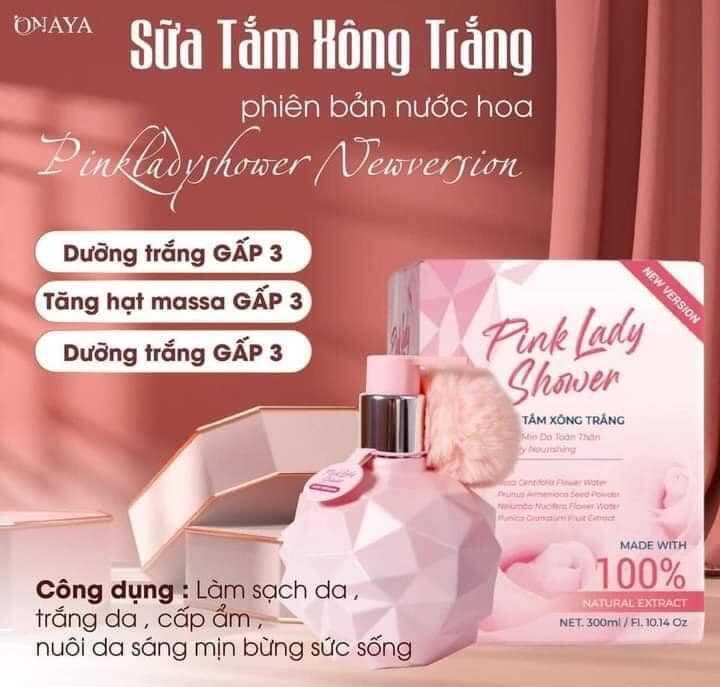 SỮA TẮM XÔNG TRẮNG LADY PINK SHOWER MỚI TRẮNG GẤP 3 LẦN