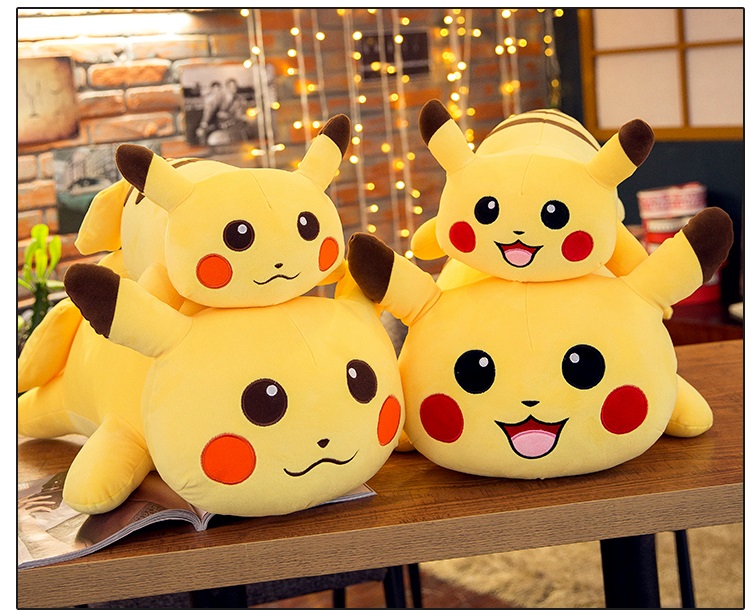 Gối Ôm PICACHU, Gối Ôm Gấu Bông Hình Thú  Siêu Dễ Thương, Thú nhồi bông gối ôm pikachu cao cấp vải nhung co giãn 4 chiều