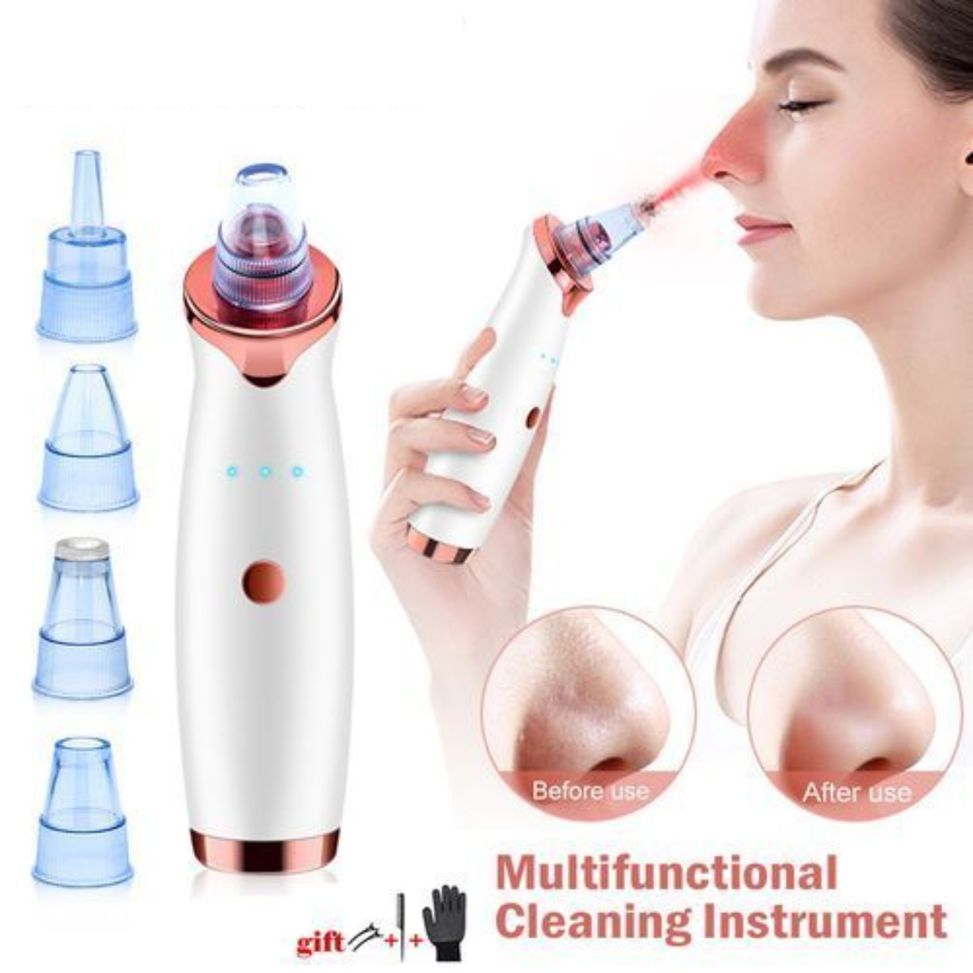 Suction Blackhead Remover Electric Vacuum Acne Extractor Pores Deeply Cleaning Tool Whitehead Multifunctional Skin Care Beauty Device. 