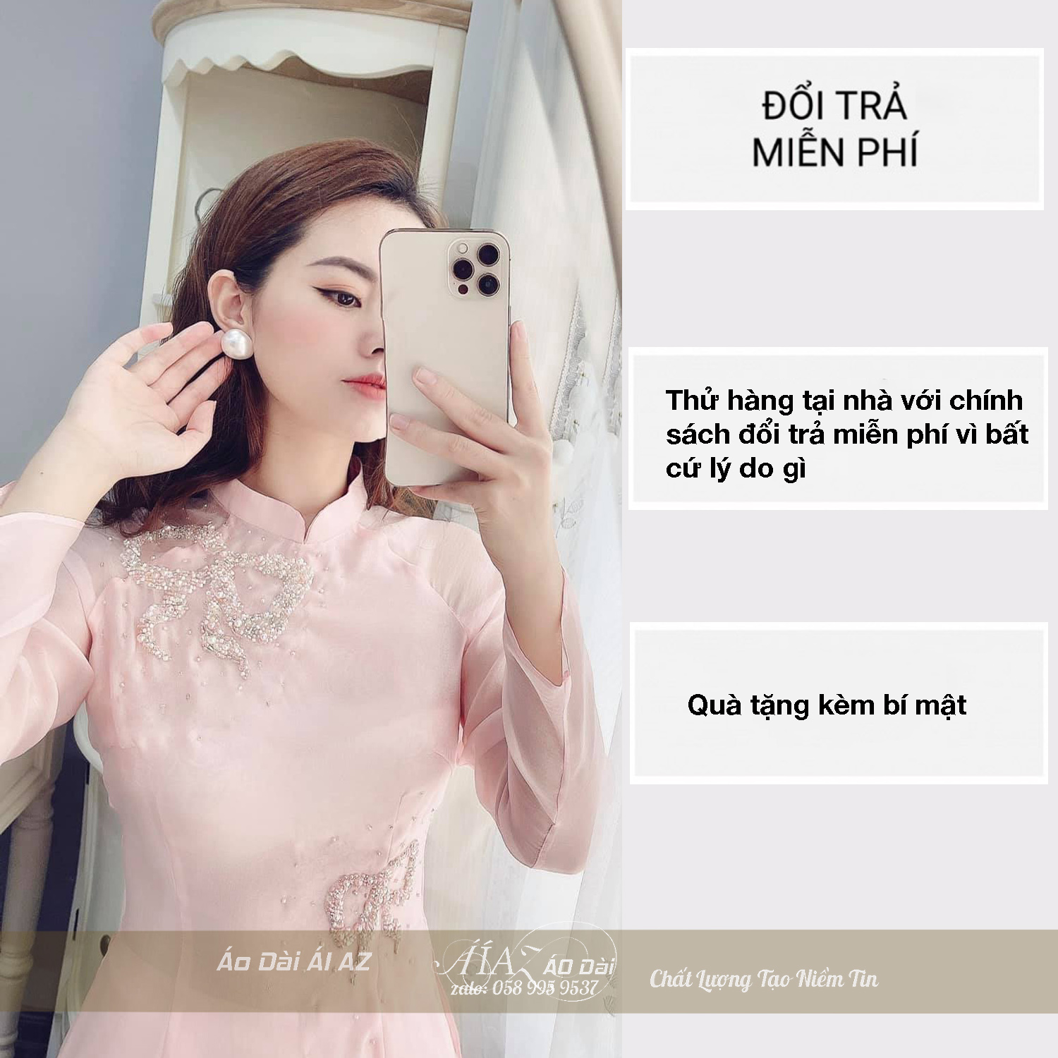 Áo Dài Cách Tân Nữ Thủ Công Cao Cấp MT38