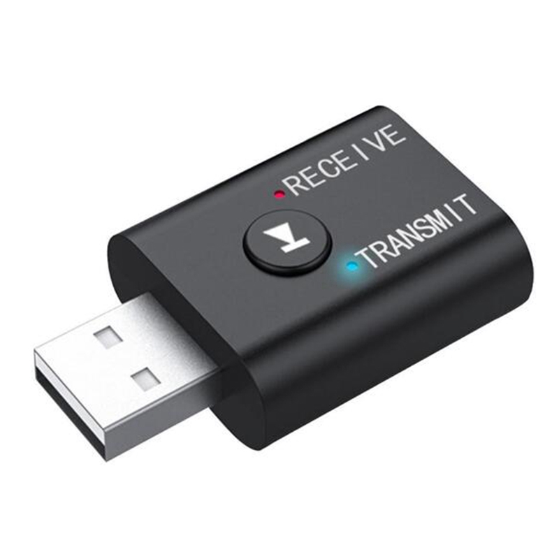 2-in-1 usb bluetooth audio transmitter receiver adapter hifi wireless audio adapter with 3.5mm aux cable for tv pc car