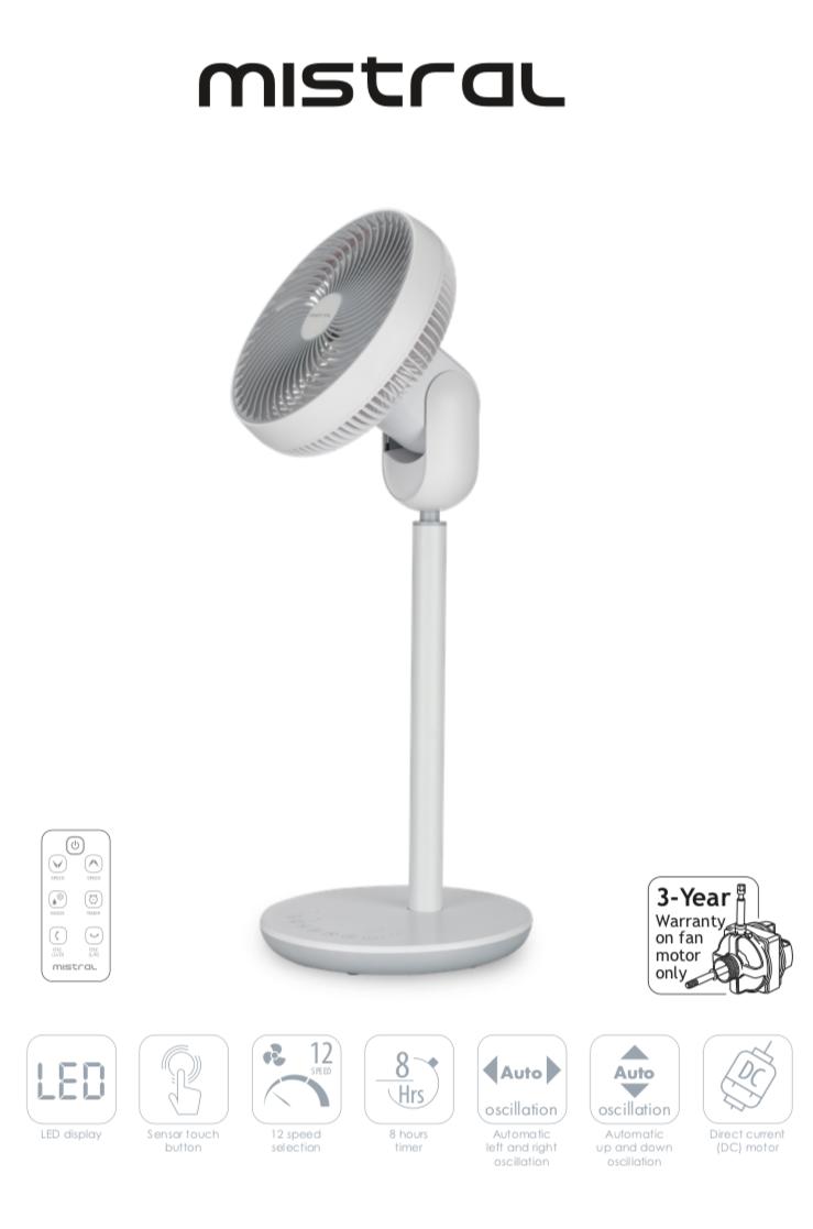 Mistral 10" DC Motor High Velocity Stand Fan With Remote Control (MHV998R) Lazada Singapore