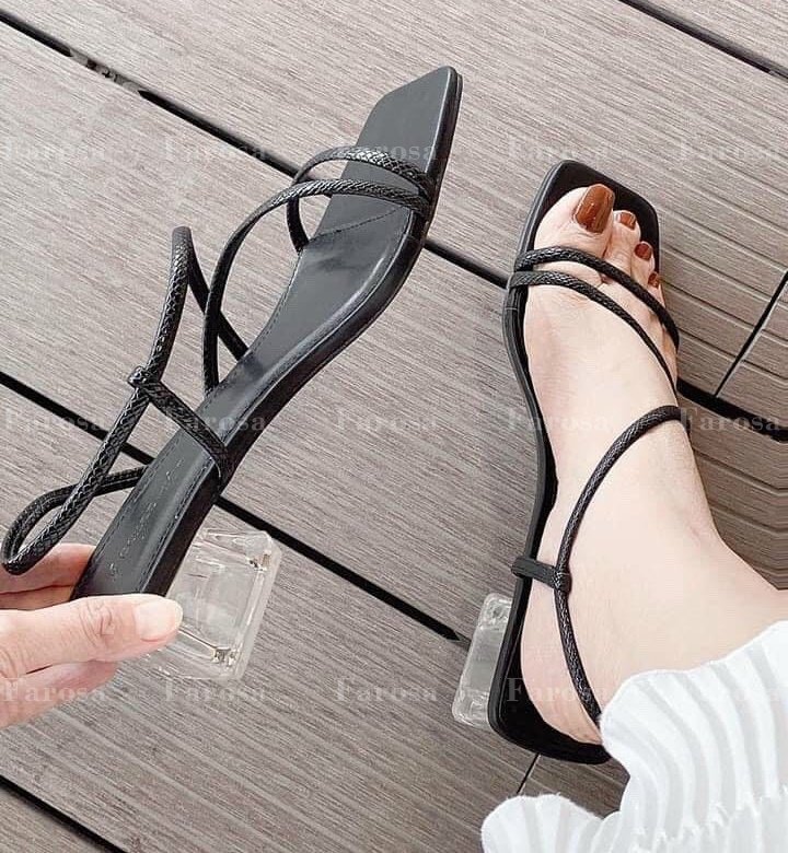 Dép sandal nữ dây chéo gót pha lê 3p hàng đẹp