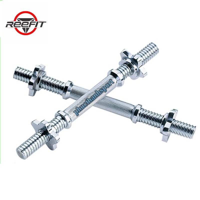 Bộ 2 Đòn tạ tay ngắn inox 35cm Reefit, đòn tập tạ, đòn tập cơ tay