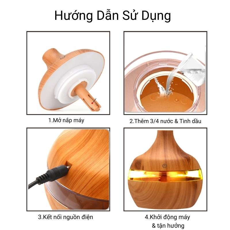 Máy Xông Tinh Dầu 300ml Aroma Cao Cấp (Mua Máy Tặng Tinh Dầu)Máy Khuếch Tán Tinh Dầu Bình Xông Tinh Dầu Tỏa Hương Thơm Cho Phong Ngủ & Trên Ôtô