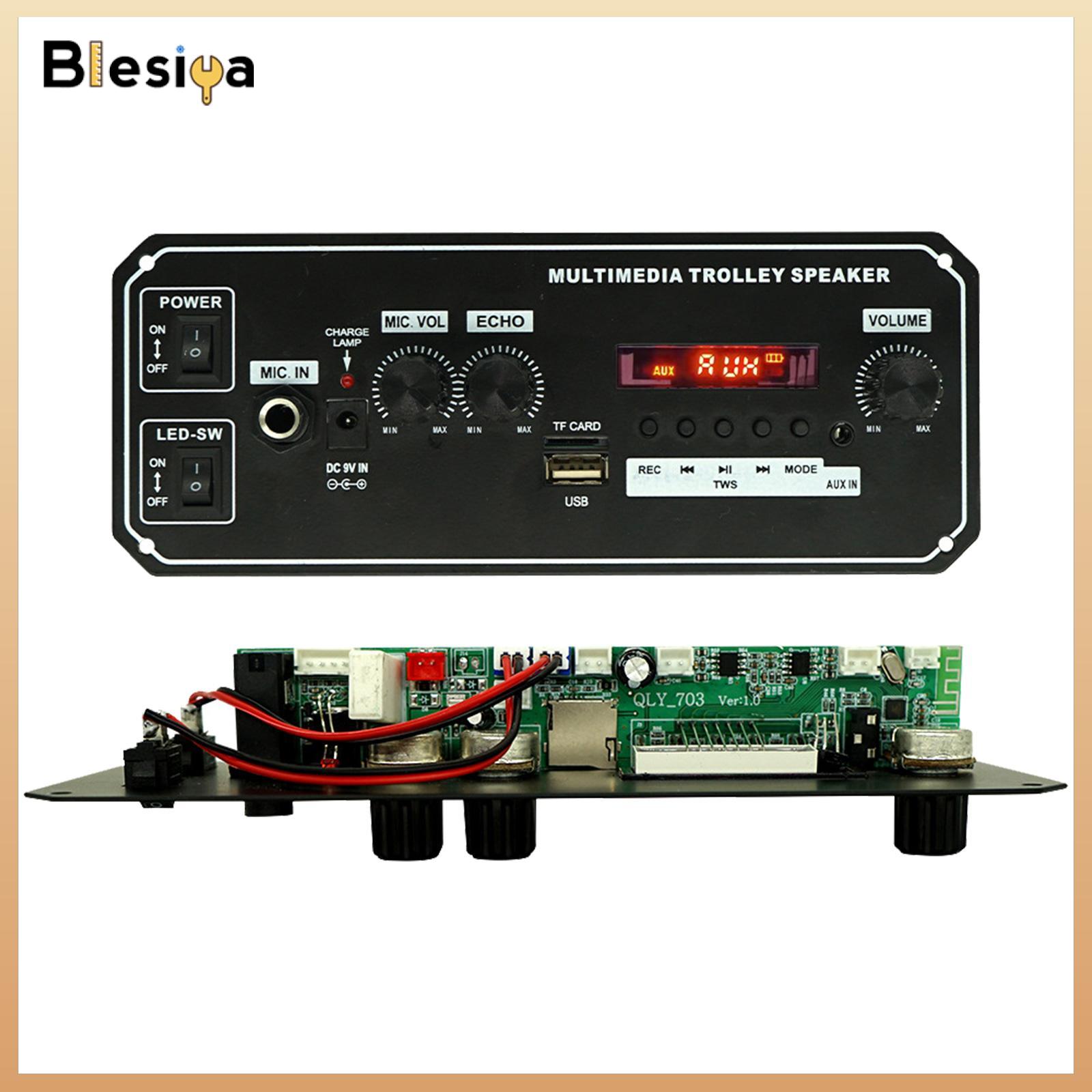 Blesiya Bluetooth MP3 Decode Board Module Digital Display Support TF/USB/AUX/Mic/ Lossless RGB Light Audio Amplifier Board Audio Receiver Module