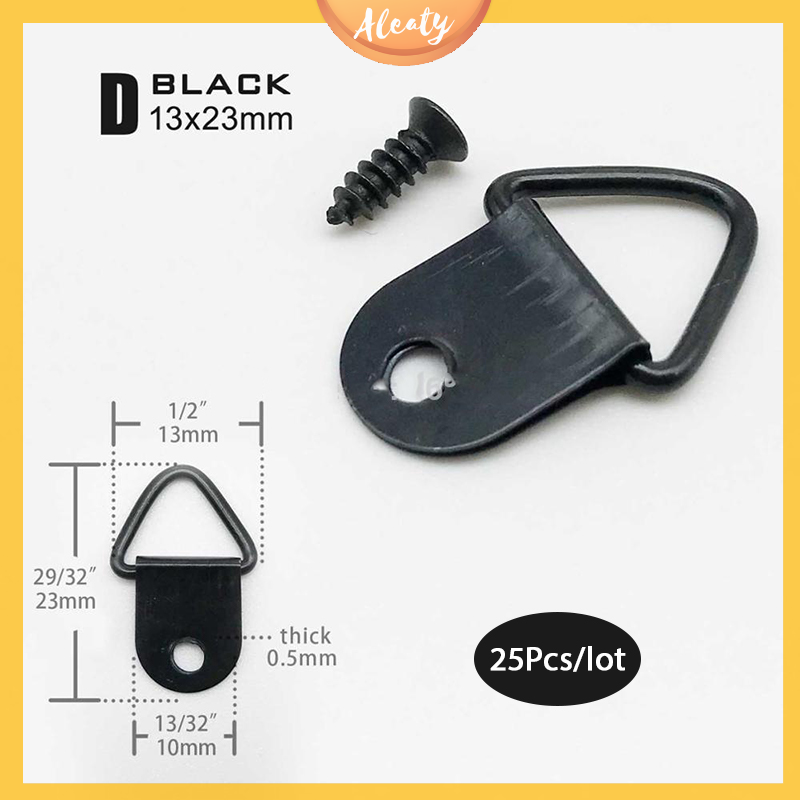 Aleaty💝 25 chiếc móc treo khung ảnh gương móc treo tường ảnh làm việc nghệ thuật kèm ốc vít