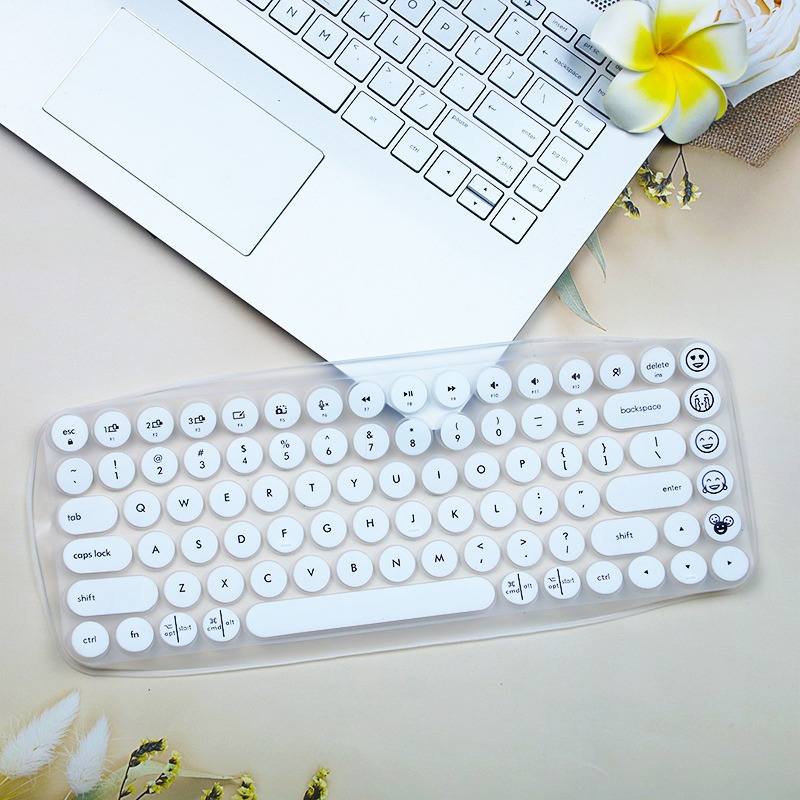 Applicable to Logitech POP KEYS wireless Bluetooth mechanical keyboard film girls cute ipad waterproof round button cover. 