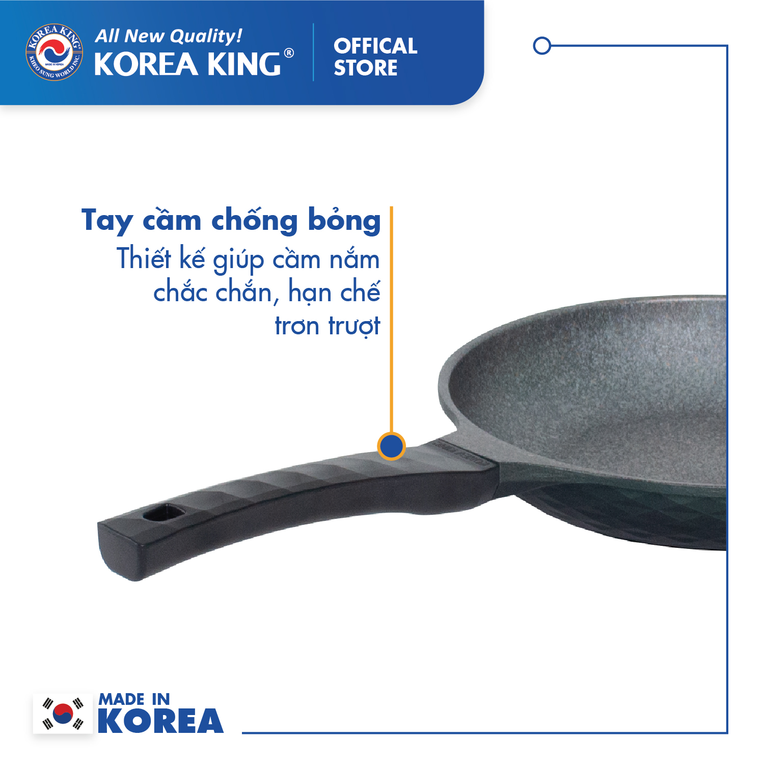 Chảo cạn Diamond Korea King KFP-28DI (đường kính 28cm) - Hàng chính hãng