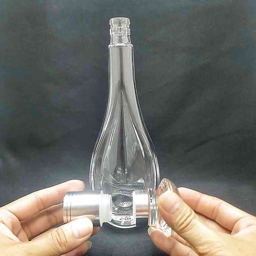 Glass bottle 500ML – WATER DROP shape – solid cap - 1 bottle (C12 pattern)