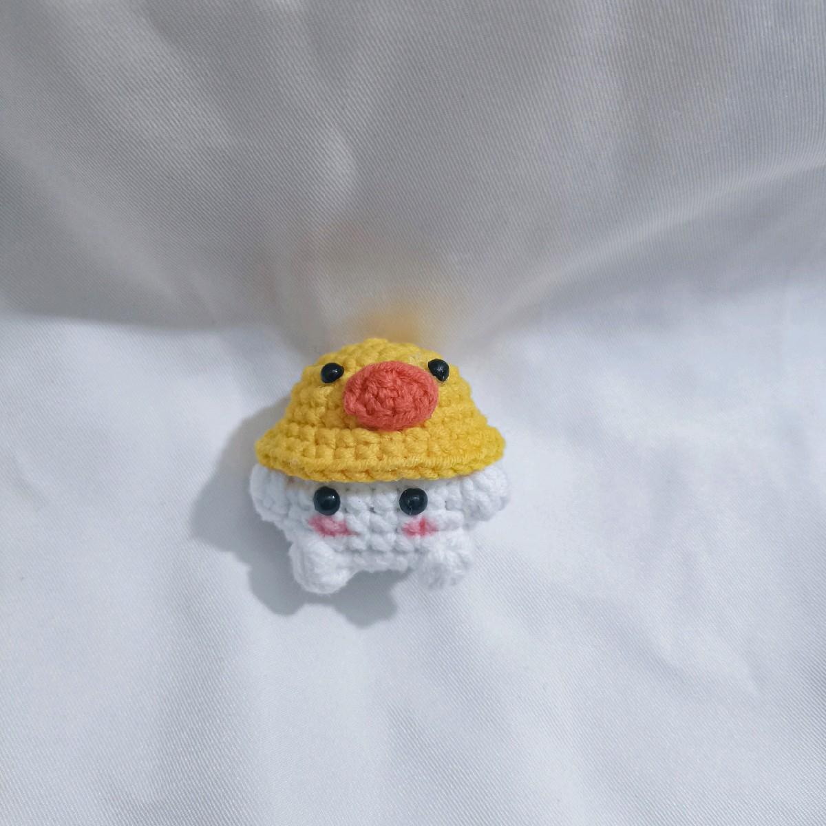 Móc khóa bé nấm bằng len handmade
