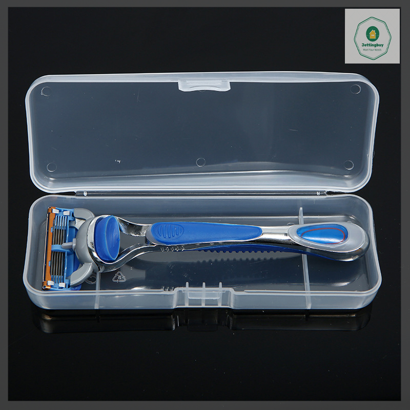 Hot Sale Men Universal Shaver Storage Box Handle Box Full Transparent Plastic Case Razor Boxs Eco-Friendly PP Shaving Box high Quality