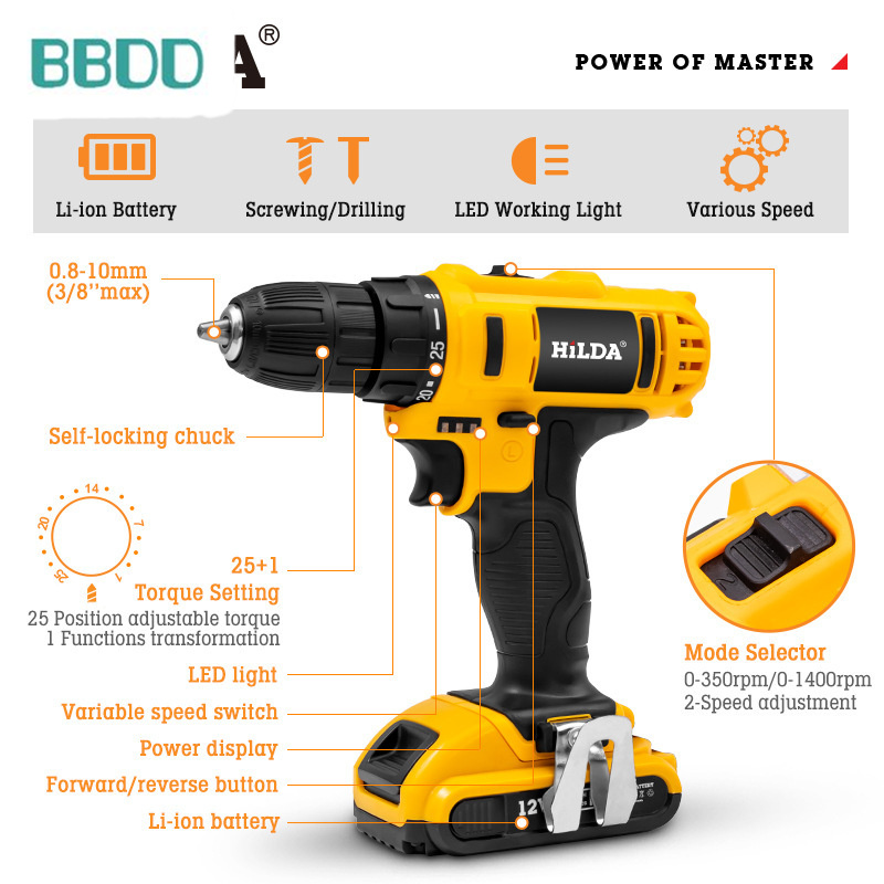 Electric drill lithium electric drill electric screwdriver set