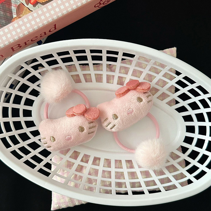1PC Face Washing Make Up Hair Circle Hello Kitty Scrunchies Cartoon Sanrio Elastic Hair Ring Hair Rope Sweet Ponytail Hair Accessory. 