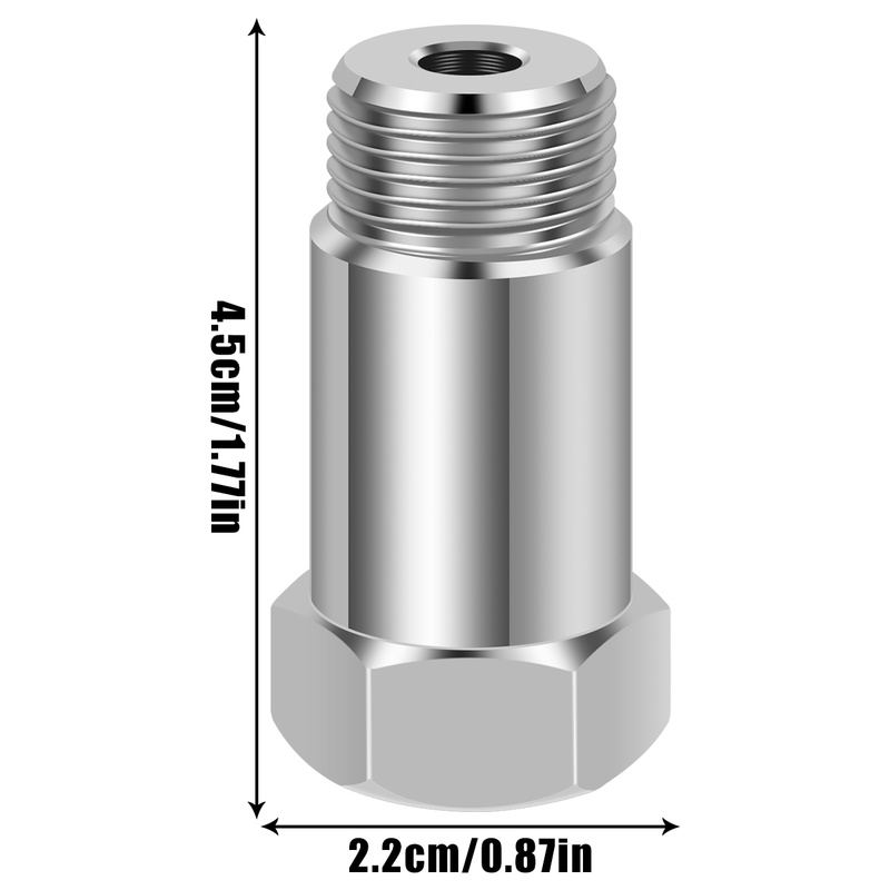 O2 Sensor Adapter 2pcs Oxygen Sensor Adapter Universal Car O2 Sensor Extension Adapter 45mm M18x1.5 Oxygen Sensor Spacer