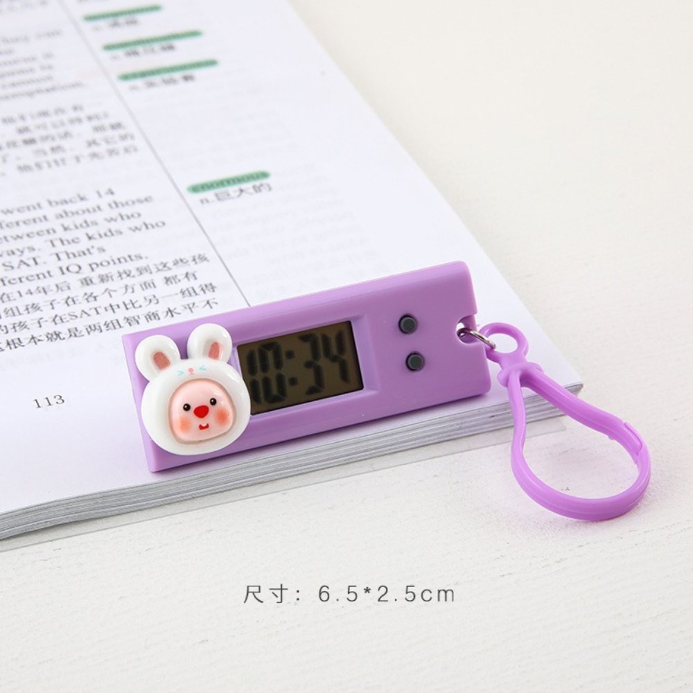 Student Test Digital Clock Mini Watch With Keychain 1Pcs Colorful Oval/Triangle Shape Hanging LCD Display Pocket Watch Accessory. 