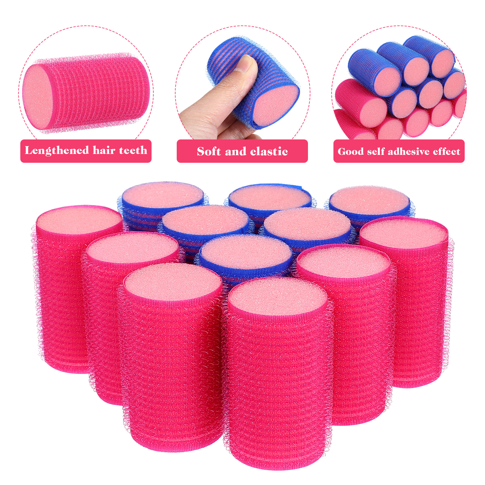 12pcs Sponge Hair Curlers Long Medium Short Hair Rollers Women Sleeping