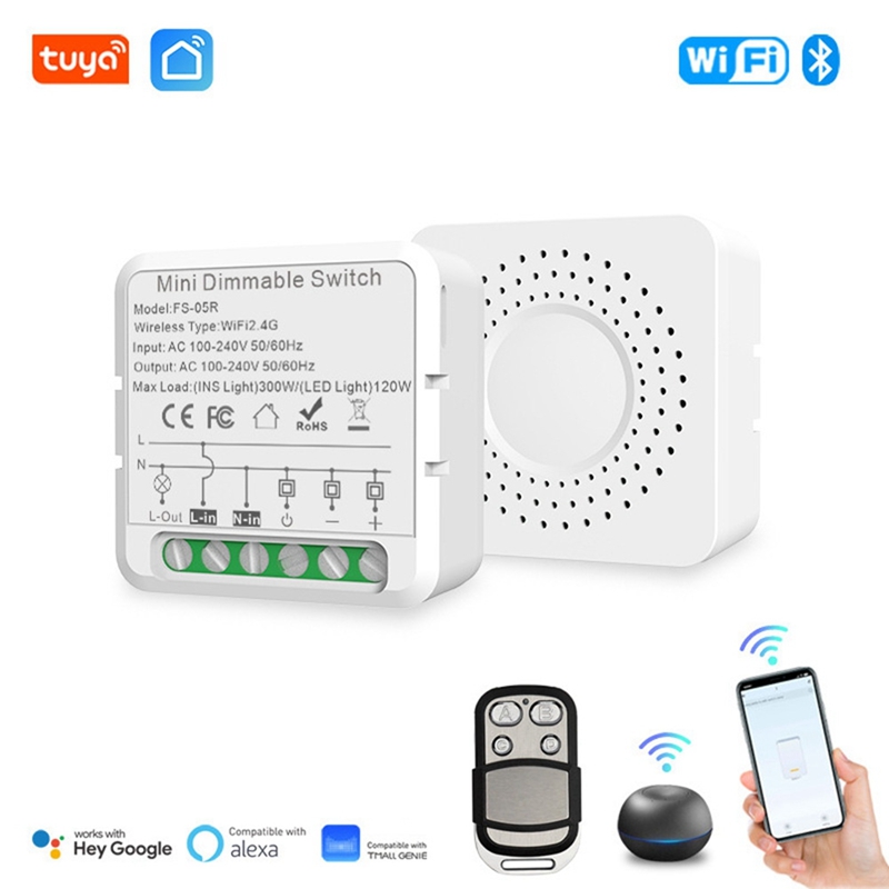 【PUR】-1 PCS Tuya WiFi Smart Dimmers Switch Module Smart Dimmer Switch LED Lights Dimmable Switch Supports 2 Way Control Work with for Alexa Google Home