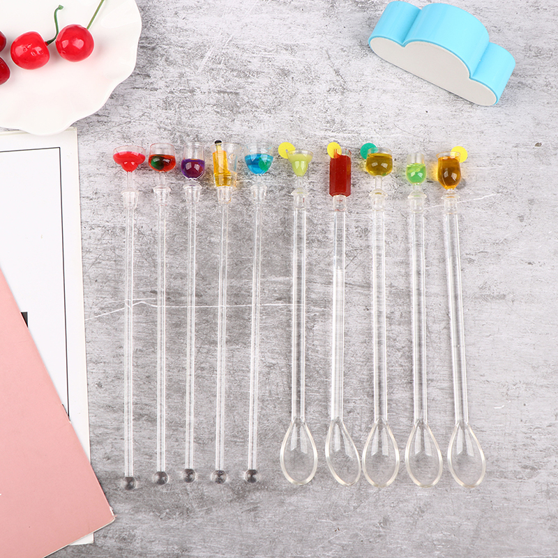 Cocktail Stirrer Drink Mixing Stick Set Acrylic Cocktail Mixer Blender Bar Supplies Swizzle Stirrer JINBING