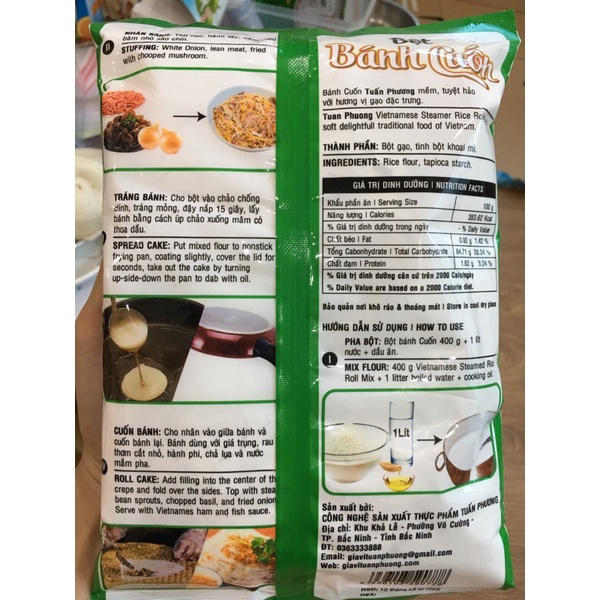 Bột bánh cuốn mềm dẻo gói 400g