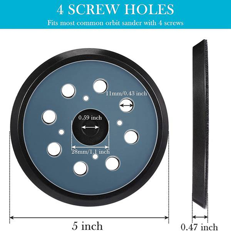 (C G K 5 inch 8 Holes 125mm Hook Loop Sanding Backing Pad for Orbital Sander Disk Discs Backup Stick on Pad
