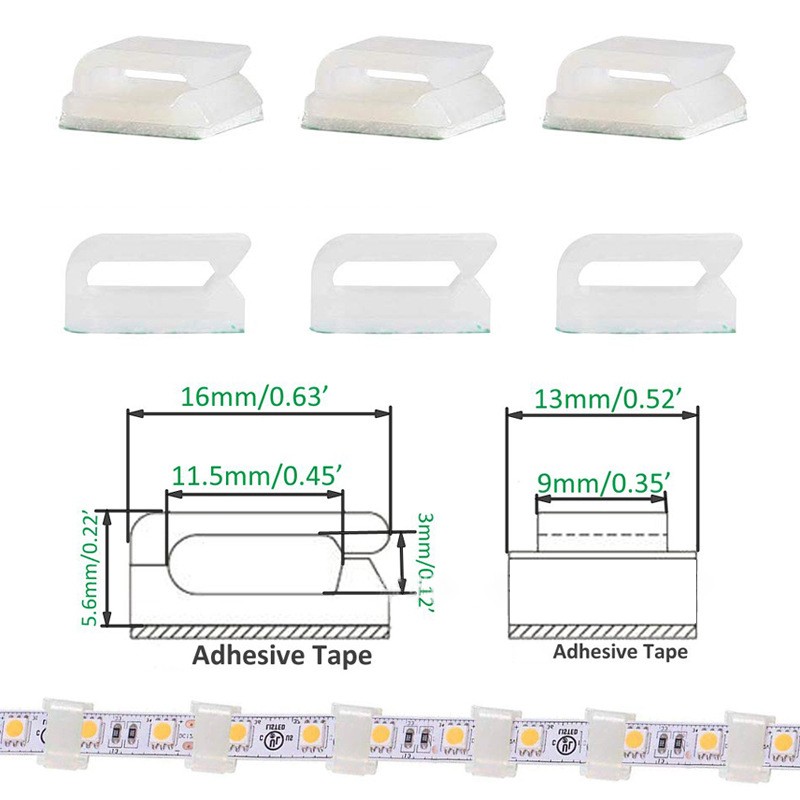 YESPERY 10pcs Self-adhesive Data Cable Light String Decorative Wire Fixed Clip Car Wire Fixing Organizer Wire Management Harness Clamp
