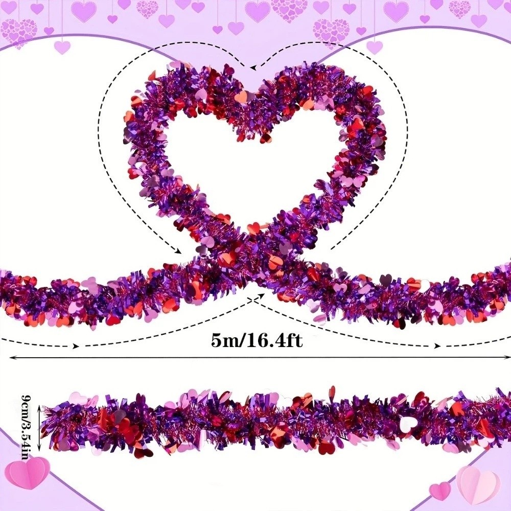 Colorful%205M%20Heart%20Tinsel%20Garland%20Love%20Sequins%20Heart%20Snowflake%20Valentines%20Garland%20Ceiling%20Decor%20Cupid%20the%20God%20of%20Love%20Hanging%20Decor%20Valentines%20Party%20-%20Image%203
