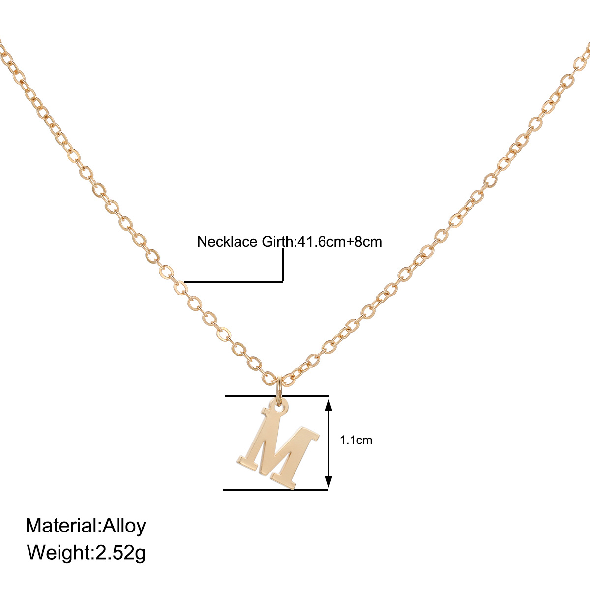 17KM Metal Vintage Gold Color A-Z Initial Letter Necklaces for Women Girls New 2023 Trendy Simple Pendant Necklace Chain Jewelry. 