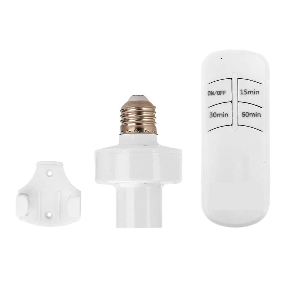 【Free-delivery】 E27 Smart Remote Control Light Switch LED Lamp Timer Holder Bulb Base Socket On/Off 30M Range For Ceiling Chandelier.