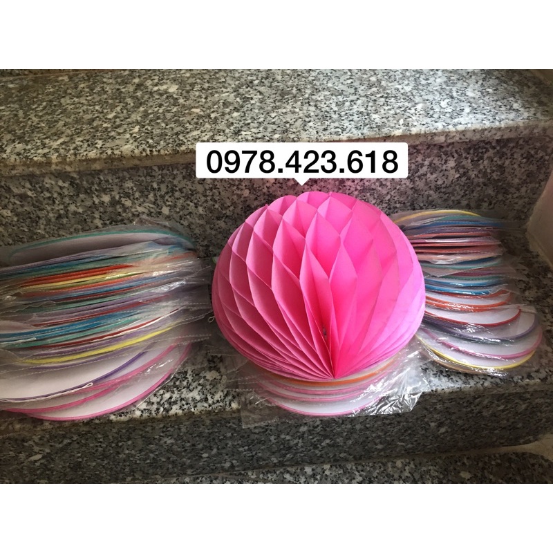 Đèn lồng giấy xếp 35cm trang trí - Đèn lồng tổ ong