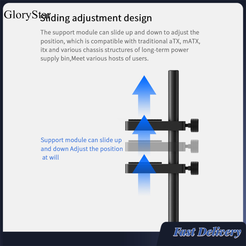 GloryStar VC-1 GPU Support Aluminum Graphics Card GPU Support Jack Adjustable Video Card Sag Holder Holster Bracket