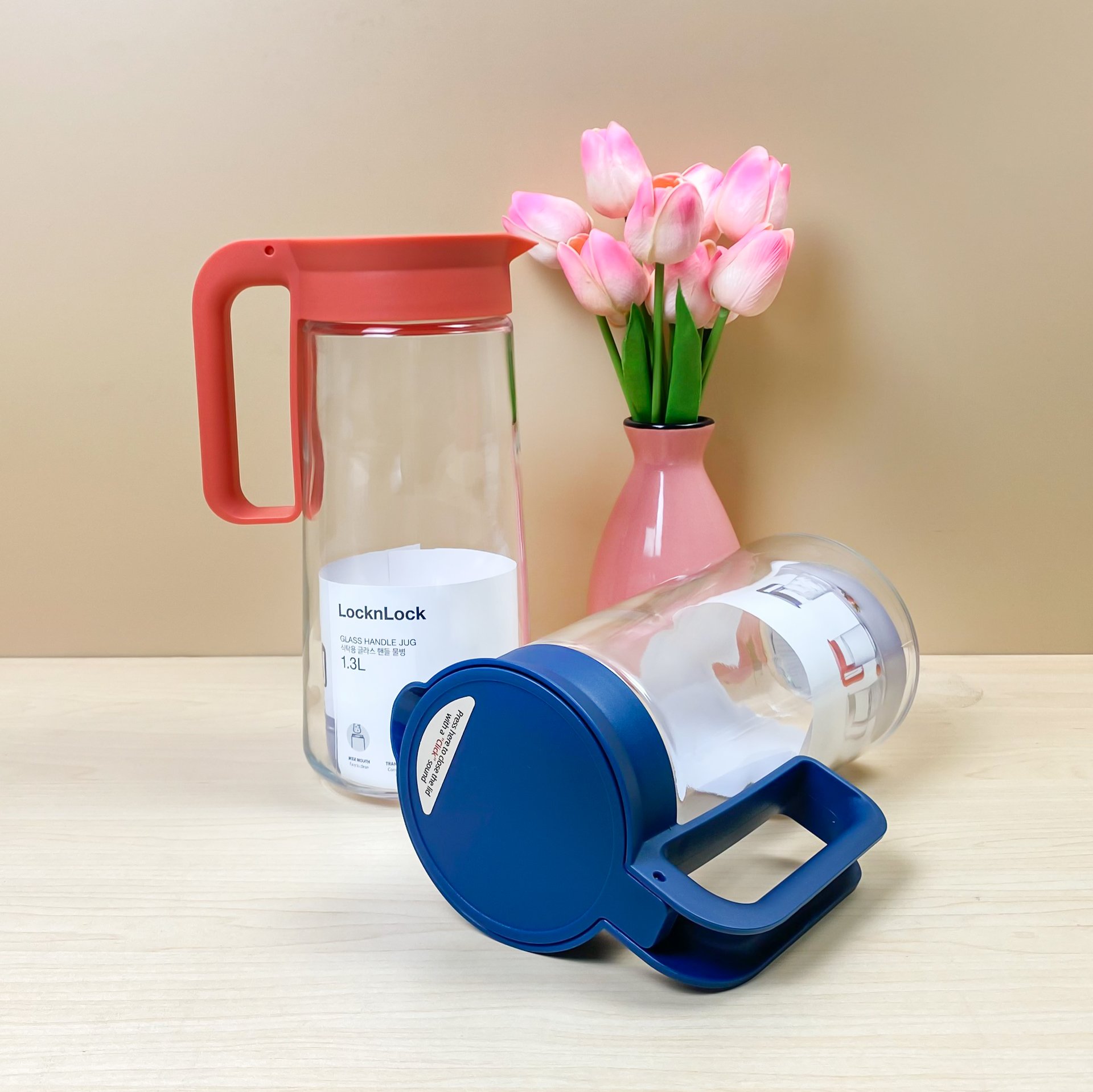 BÌNH NƯỚC THỦY TINH CÓ QUAI CẦM LOCK&LOCK LLG619 1.3L