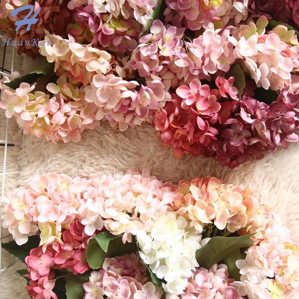 Simulation Hydrangea Artificial Flowers DIY Wedding Fake flower Wall Decoration Home Decoration Flower European style furniture living room decoration photography props Fake Flowers（1PC 46cm ））
