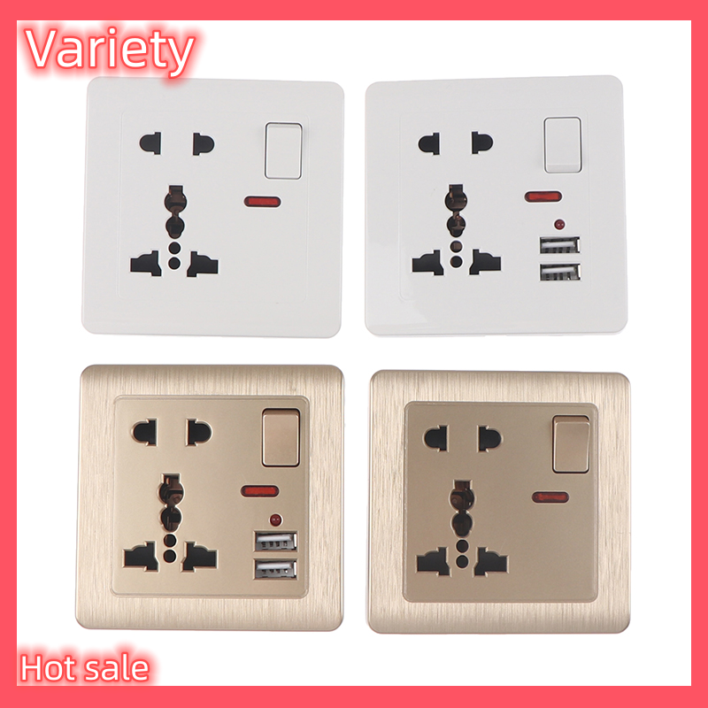 Variety ✨Hot Sale✨ Universal Wall Socket With LED Light Switch 5 Hole USB Wall Power Socket