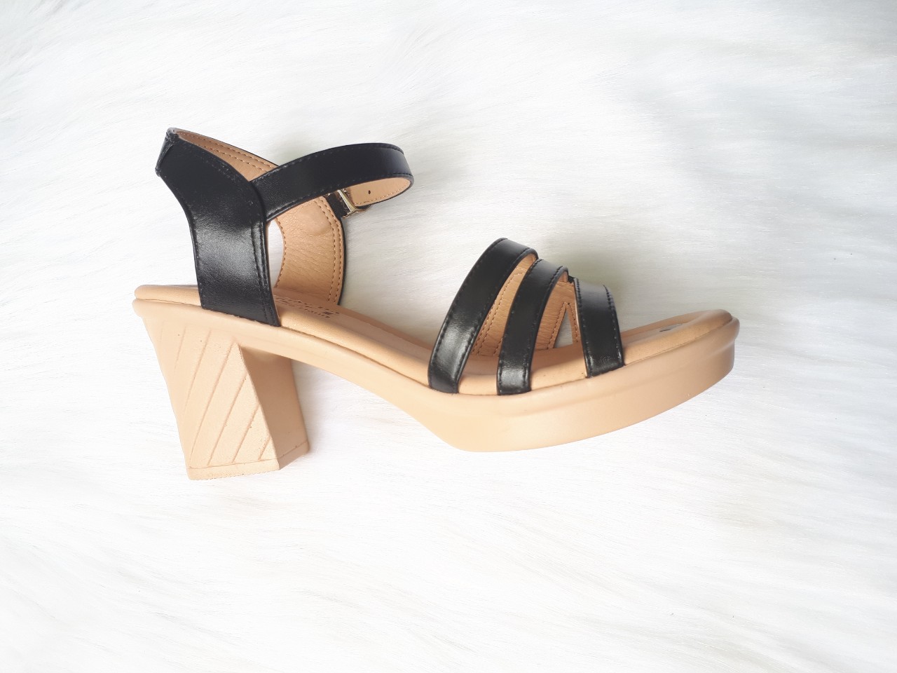 Sandal gót cao 6 phân  da bò thật cao cấp VI VI S305