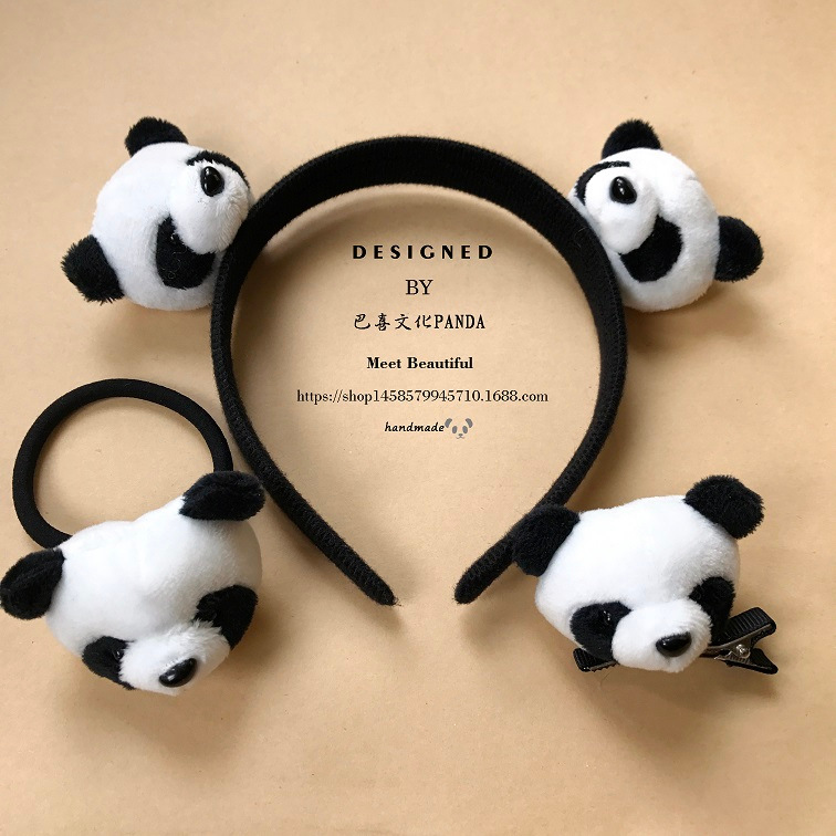 Cute%20selling%20cute%20three-disional%20panda%20hairband%20hair%20ring%20Mori%20plush%20animal%20hairpin%20rope%20rubber%20band%20-%20Image%203
