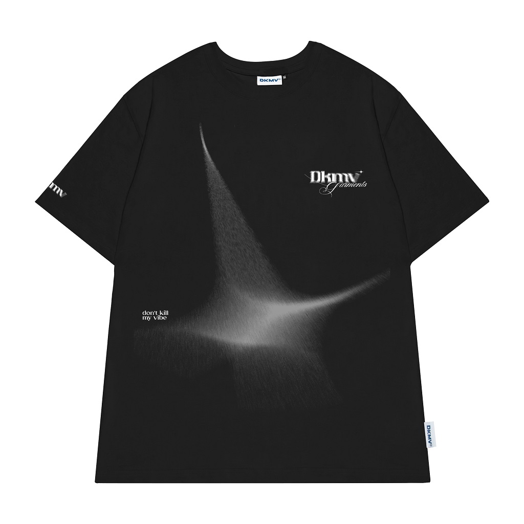 Áo thun form rộng local brand dkmv màu đen glitter tee | k17-t5
