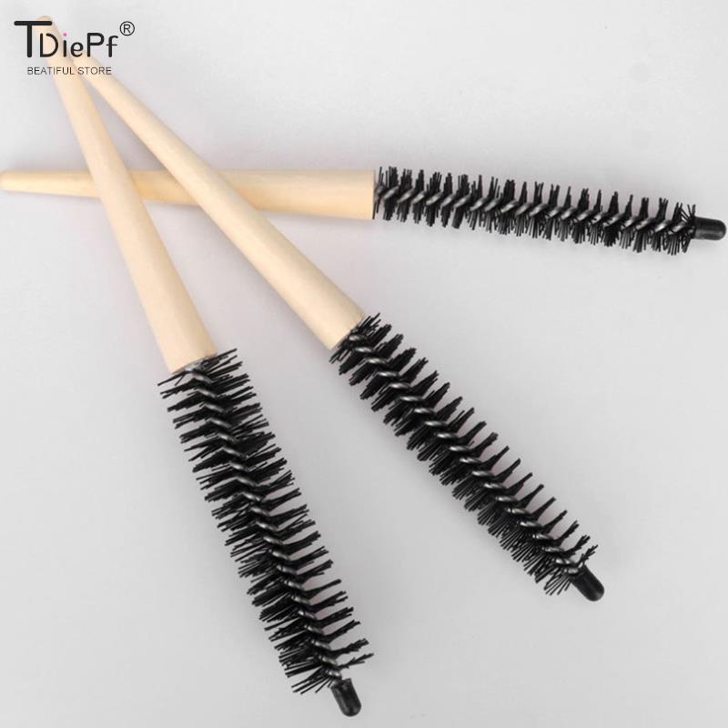 Wenefang Fashion Small Round Hair Brush Pro Salon Teasing Back Hair Brushes Wood Slimline Comb Hair Brush Extension Hairdressing Styling DIY Tool. 