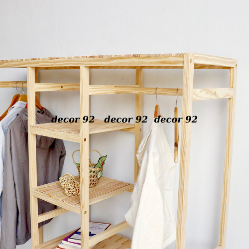 Kệ treo quần áo,tủ treo quần áo( gỗ thông )