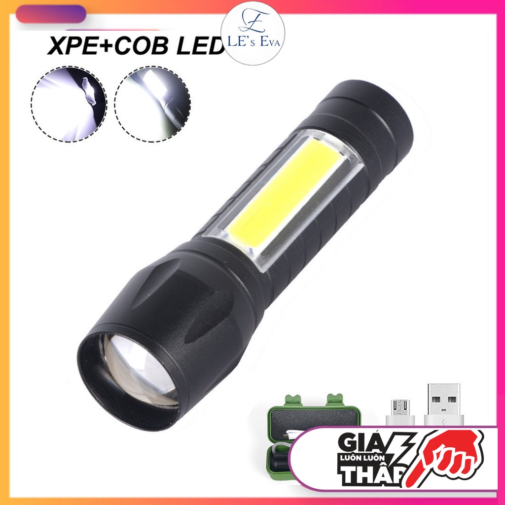 Đèn Pin MINI Siêu Sáng Cao Cấp Có Zoom Full BOX